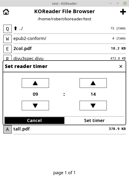 reader timer