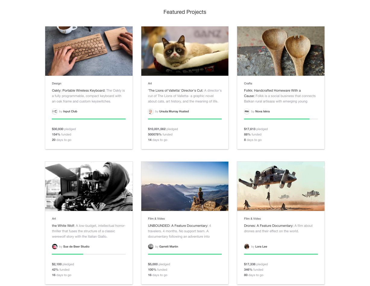 Quickstarter project index