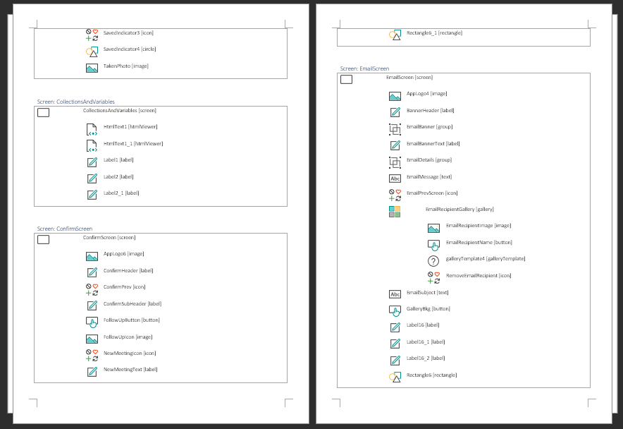 Example of generated app Word documentation