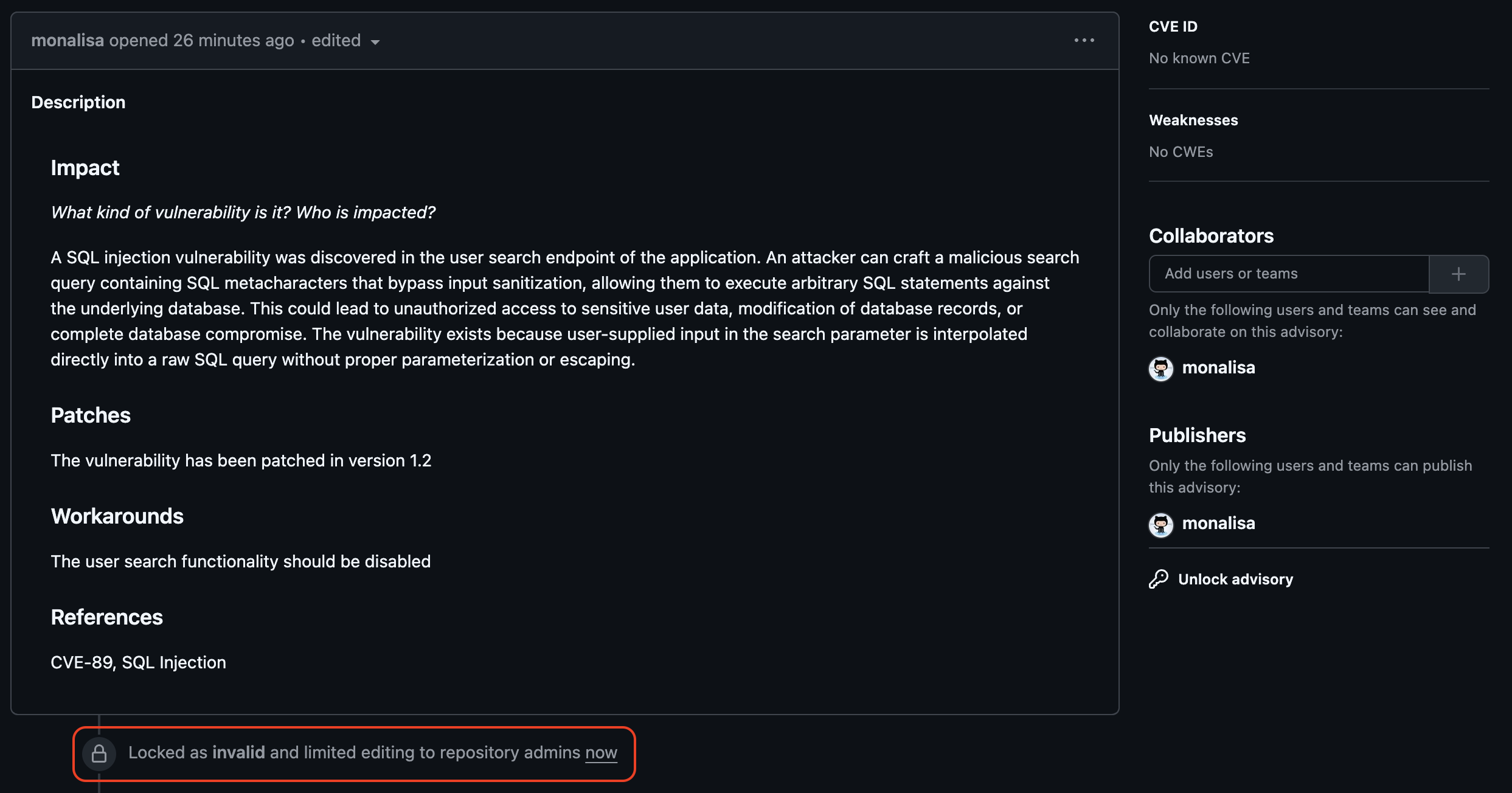 Lock and unlock draft and timeline