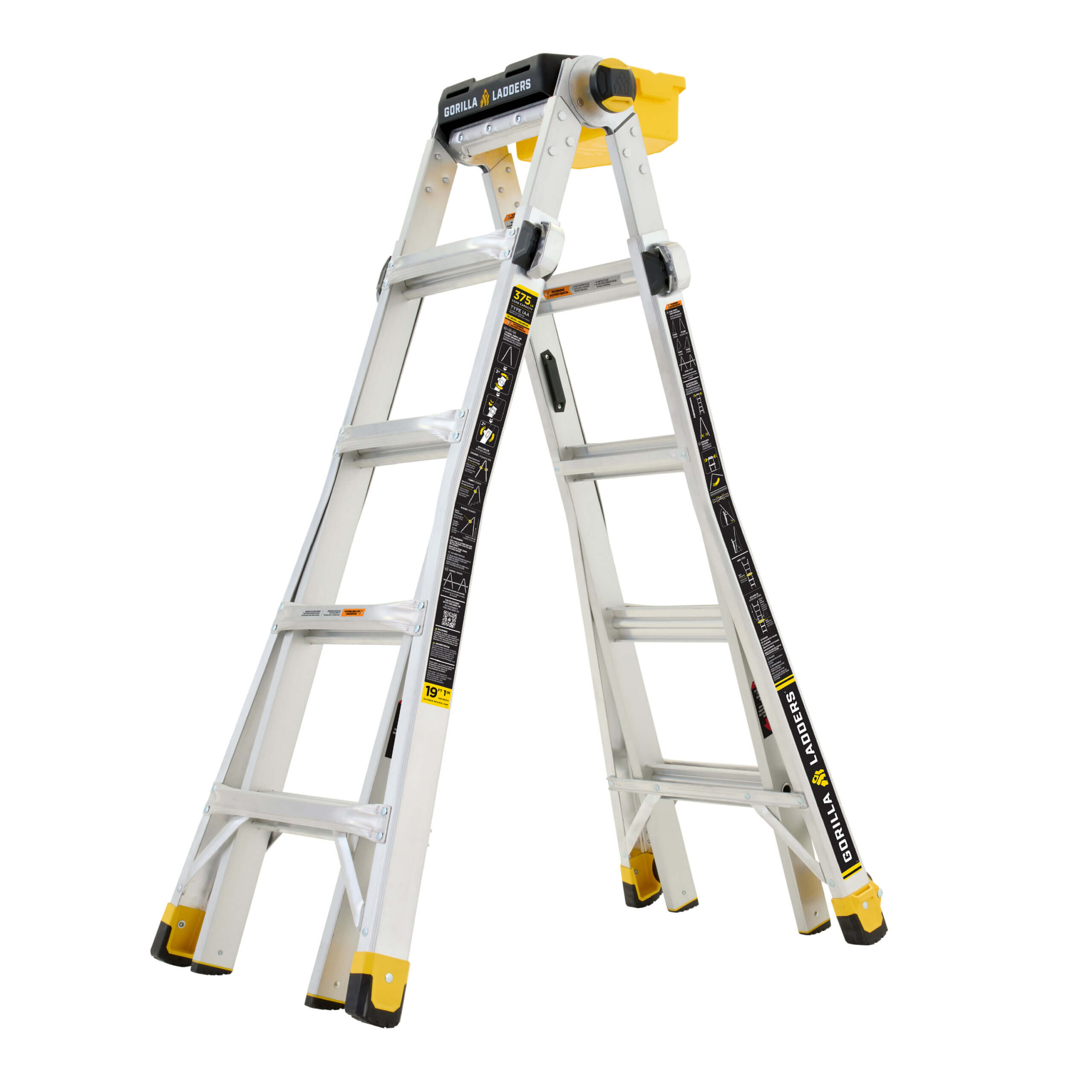19 ft. Reach MPXT Aluminum Multi-Position Ladder with Top Cap, Integrated Tool Hangers, Removable Project Bucket and Platform, 375 lbs. Load Capacity view 1