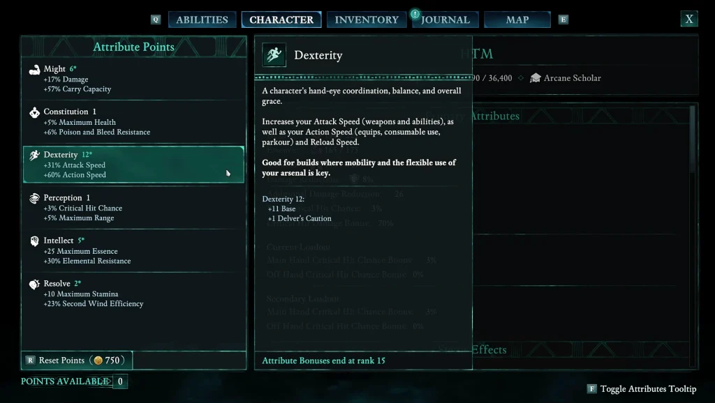 avowed gun mage stats