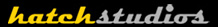 The image shows the Hatch Studios logo, featuring the word "hatch" in bold yellow cursive and "studios" in light gray, set against a black background.