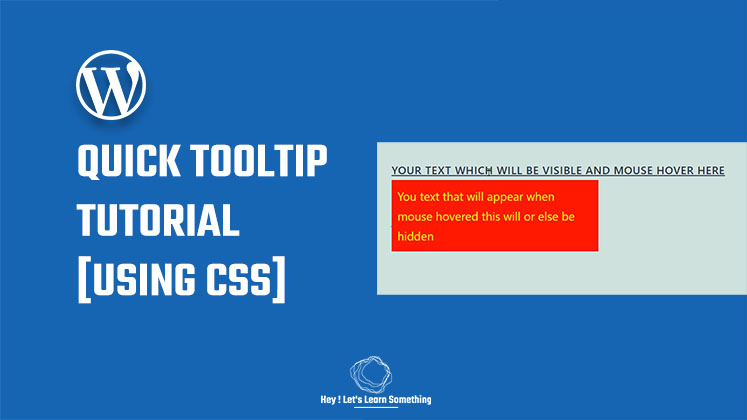 A quick tooltip tutorial using CSS