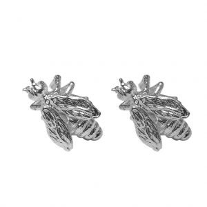 pendientes-abeja-plateados