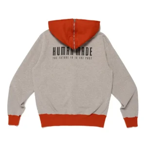 Back of Human Made Half-Zip Hoodie in grey