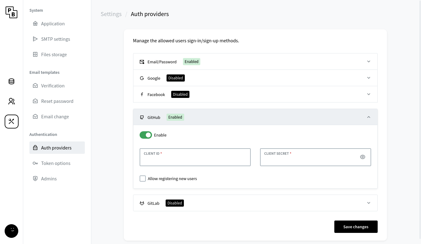 PocketBase screenshot