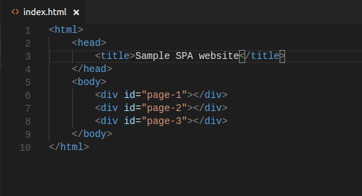 Basic structure of the html code