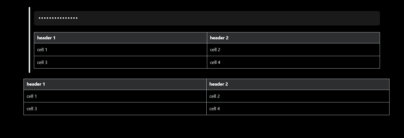 Random formatting with no substance - tables, quotes, code. Random formatting with no substance - tables, quotes, code.