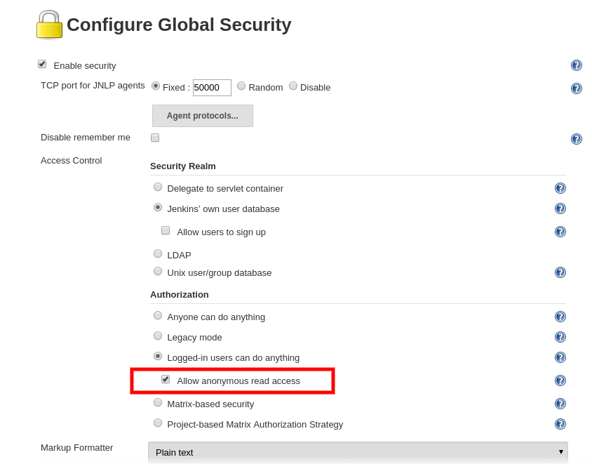 allow anonymous read access