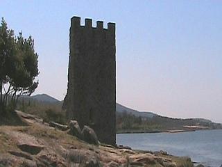 The ruins of a tower at Catoira, Galicia