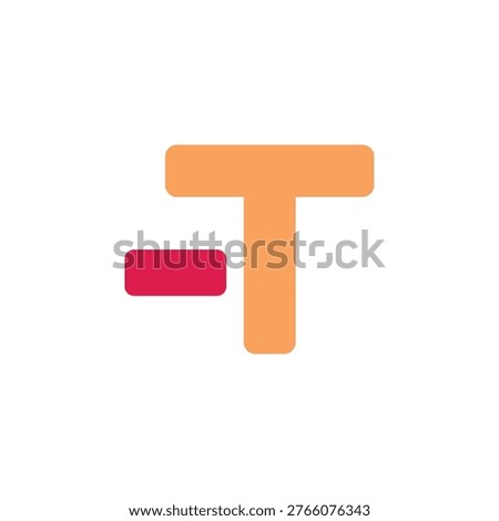 Decrease text size icon for reducing font in application. Letter with down arrow symbol for text editor or software interface.