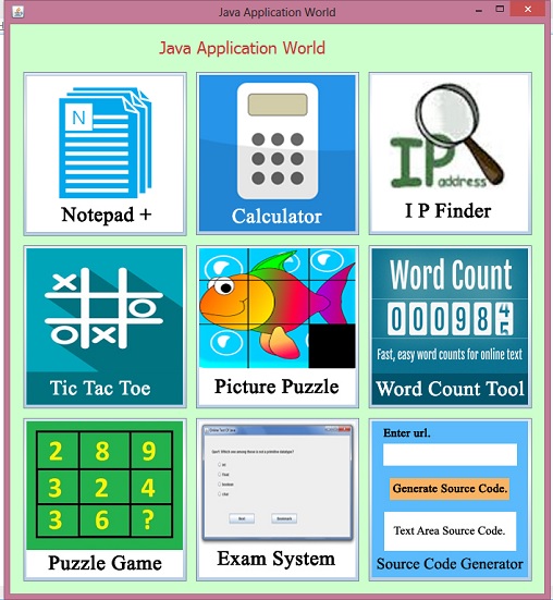 java application world