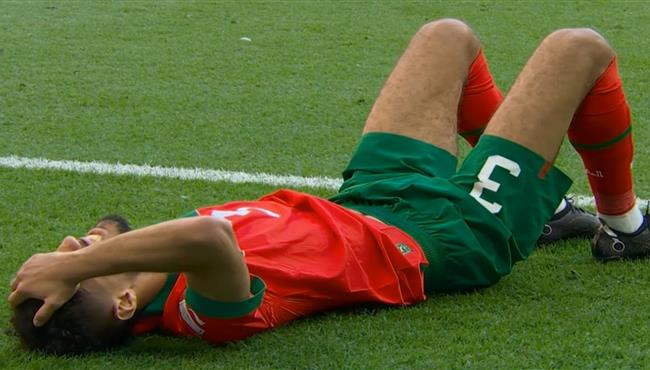اصابة نصير مزراوي وتبديلة في مباراة المغرب وكرواتيا بكاس العالم