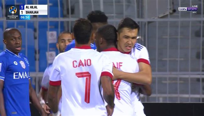 هدف تعادل الشارقة مع الهلال 1 1 دوري ابطال اسيا