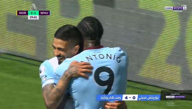 اهداف مباراة وست هام ونورويتش سيتي 4 0 الدوري الانجليزي