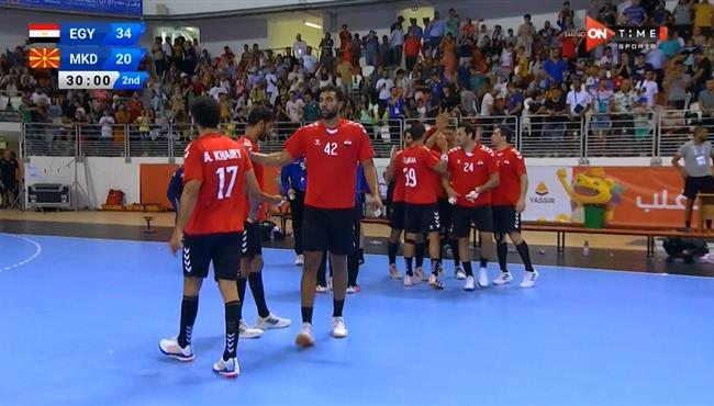 اهداف مباراة مصر ومقدونيا لكرة اليد 34 20 دورة العاب البحر المتوسط