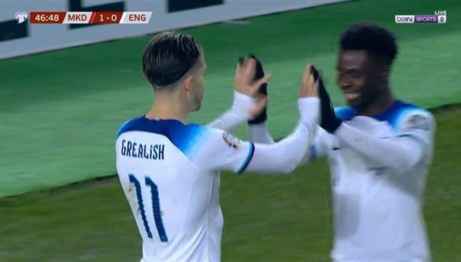 هدف جريليش الملغي في مرمي مقدونيا بتصفيات كاس امم اوروبا