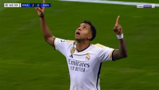 هدف رودريجو في مرمي سبورتينج براجا بدوري ابطال اوروبا