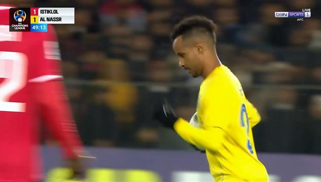 هدف تعادل النصر مع استقلال دوشنبه 1 1 دوري ابطال اسيا