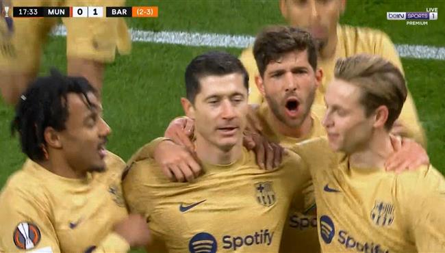 هدف ليفاندوفسكي في مرمي مانشستر يونايتد بالدوري الاوروبي