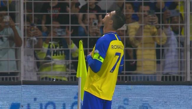 سوبر هاتريك كريستيانو رونالدو في مباراة النصر والوحدة بالدوري السعودي