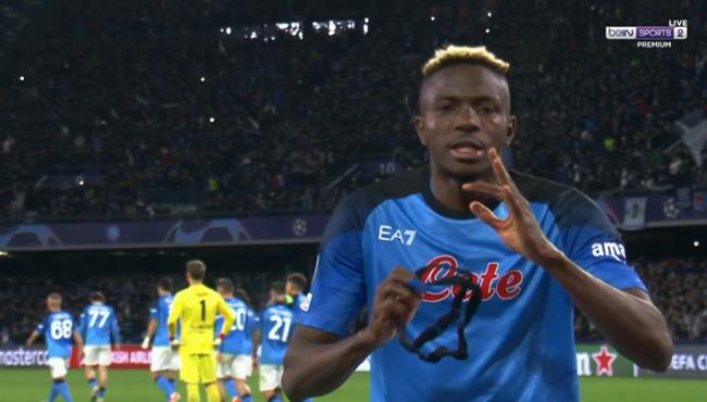 هدف نابولي الاول في مرمي اينتراخت فرانكفورت بدوري ابطال اوروبا أوسيمين