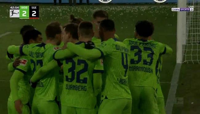 اهداف مباراة فولفسبورج و اينتراخت فرانكفورت 2 2 الدوري الالماني