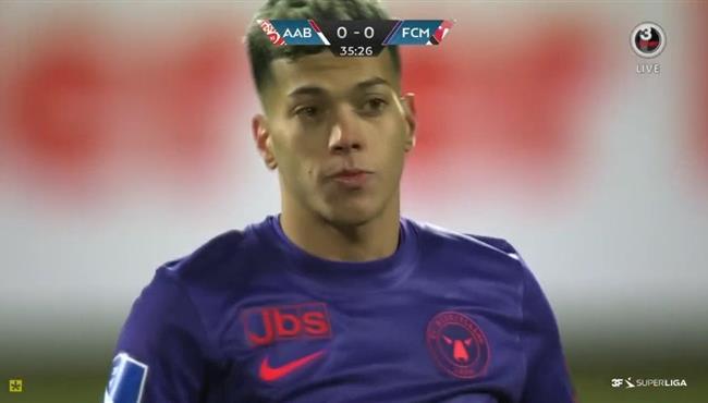 امام عاشور كاد ان يسجل هدف مقصية رائع من خارج منطقة الجزاء امام اولبورج