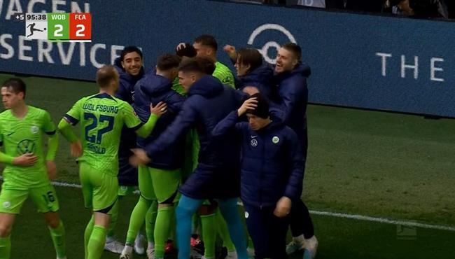 اهداف مباراة فولفسبورج واوجسبورج 2 2 الدوري الالماني
