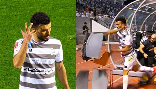 غضب وانفعال شديد من امير سعيود لحظة خروجه في مباراة النصر والطائي