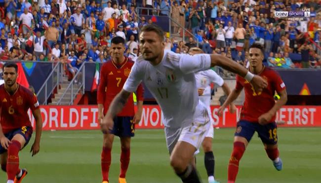 هدف ايطاليا في مرمي اسبانيا بنصف نهائي دوري الأمم الاوروبية إيموبيلي