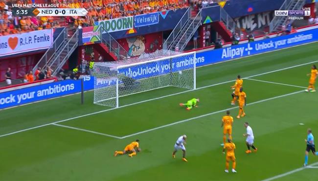 هدف ايطاليا الاول في مرمي هولندا بدوري الامم الاوروبية