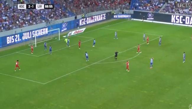 هدف ليفربول الثاني في مرمي كارلسروه