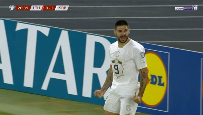 هدف ميتروفيتش الاول في مرمي ليتوانيا بتصفيات كاس امم اوروبا