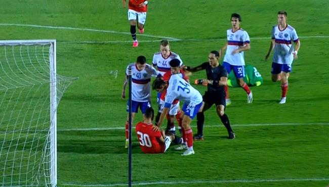 مشادة بين اللاعبين في مباراة مصر وروسيا الاولمبي
