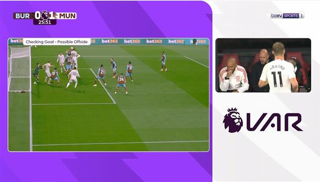 هدف مانشستر يونايتد الملغي في مرمي بيرنلي بالدوري الانجليزي