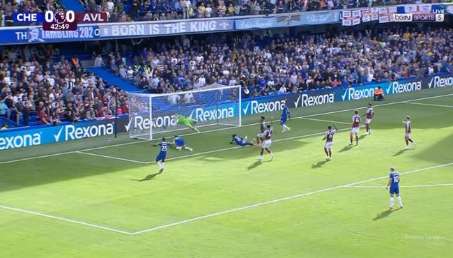 هدف تشيلسي الملغي امام استون فيلا بالدوري الانجليزي