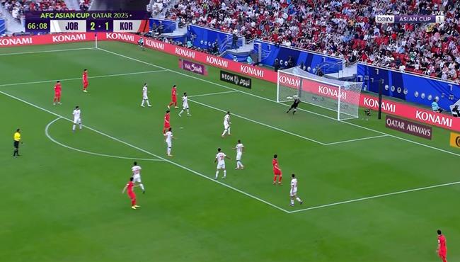 تصدي حارس مرمي الاردن يحرم كوريا الجنوبية من تسجيل هدف ثاني