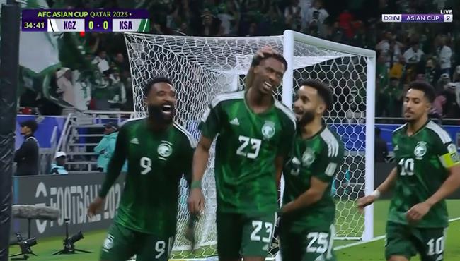 هدف السعودية الاول في مرمي قيرجيستان بكاس اسيا محمد كانو