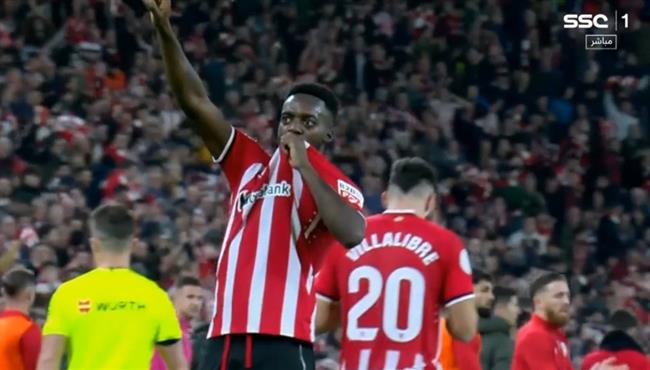 هدف اتلتيك بلباو الثالث في مرمي برشلونة بكأس ملك اسبانيا إيناكي ويليامز