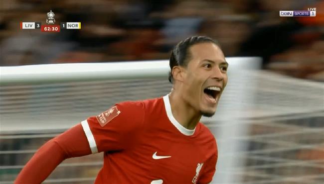 هدف فان ديك في مرمي نورويتش سيتي بكأس الاتحاد الانجليزي