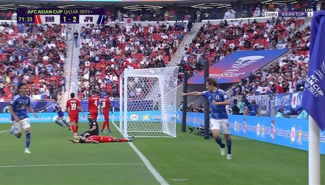هدف اليابان الثالث في مرمي البحرين بكاس اسيا