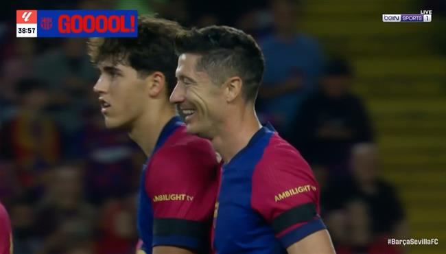 هدف ليفاندوفسكي الثاني في مرمي اشبيلية بالدوري الاسباني