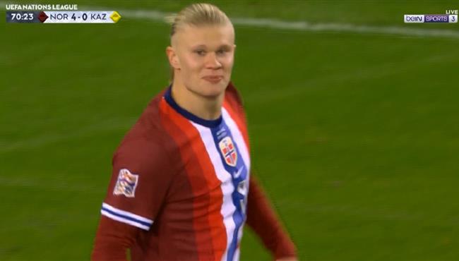 هاتريك هالاند في مرمي كازاخستان بدوري الامم الاوروبية