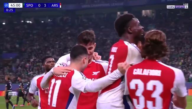 اهداف مباراة ارسنال وسبورتينج لشبونة 5 1 دوري ابطال اوروبا