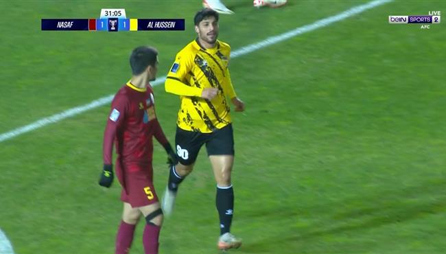 هدف تعادل الحسين اربد مع ناساف كارشي بدوري ابطال اسيا