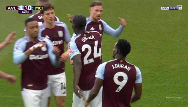 اهداف مباراة مانشستر سيتي واستون فيلا 1 2 الدوري الانجليزي