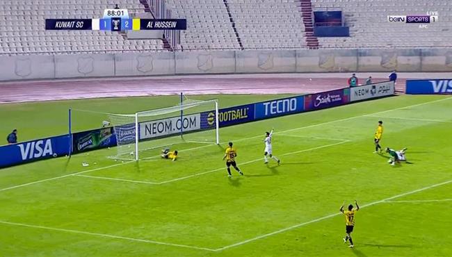 هدف الكويت الكويتي الثاني القاتل في مرمي الحسين اربد بدوري ابطال اسيا