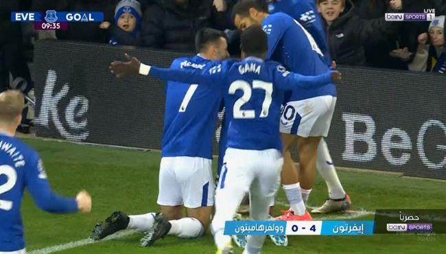 اهداف مباراة ايفرتون وولفرهامبتون 4 0 الدوري الانجليزي
